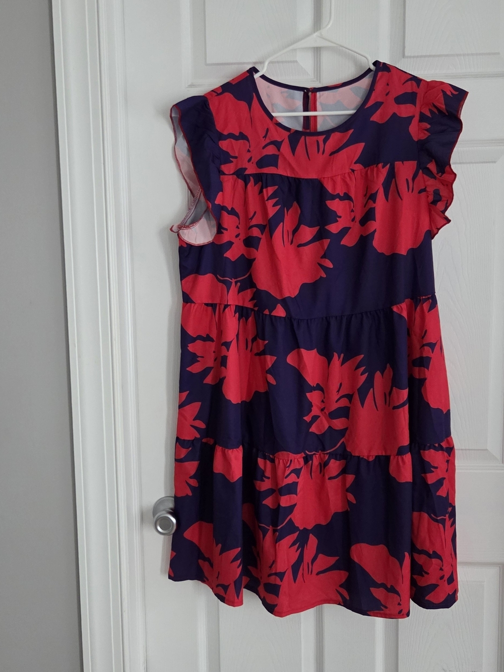SHEIN Navy Dress with Hot Pink Floral Pattern